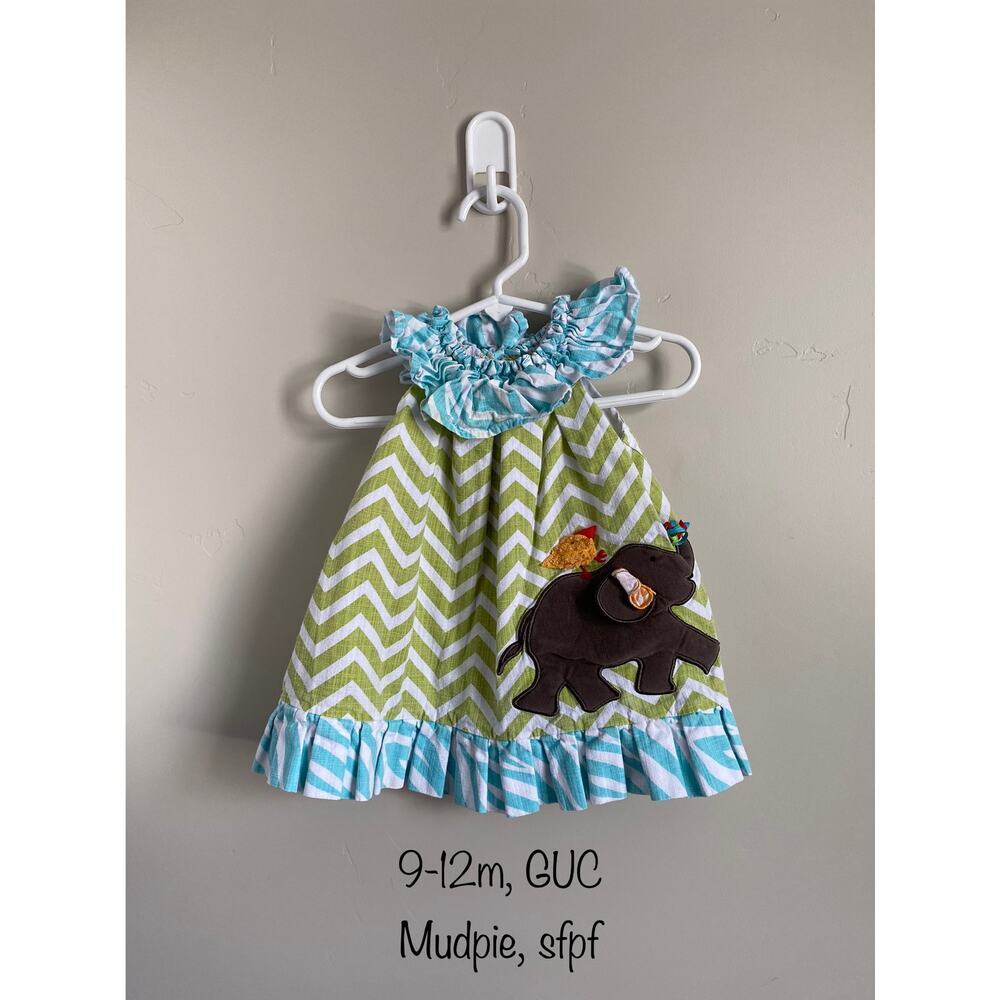 Mud Pie Baby Girls Safari Elephant Dress - Picture 2 of 3